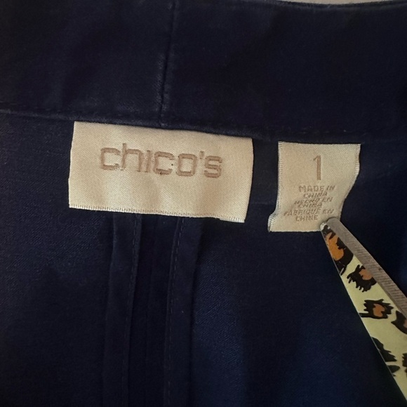 Chicos navy blazer jacket size 1 US 8/10 - Picture 7 of 7